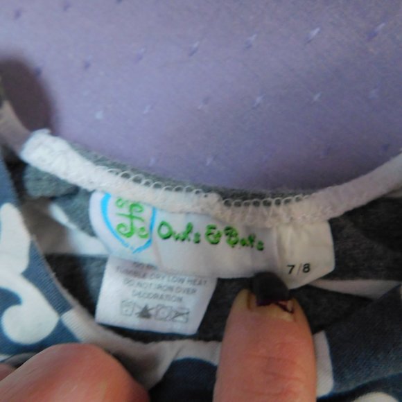 Owls & Bats Gray & Cream 2 piece set pant & top - Picture 6 of 8